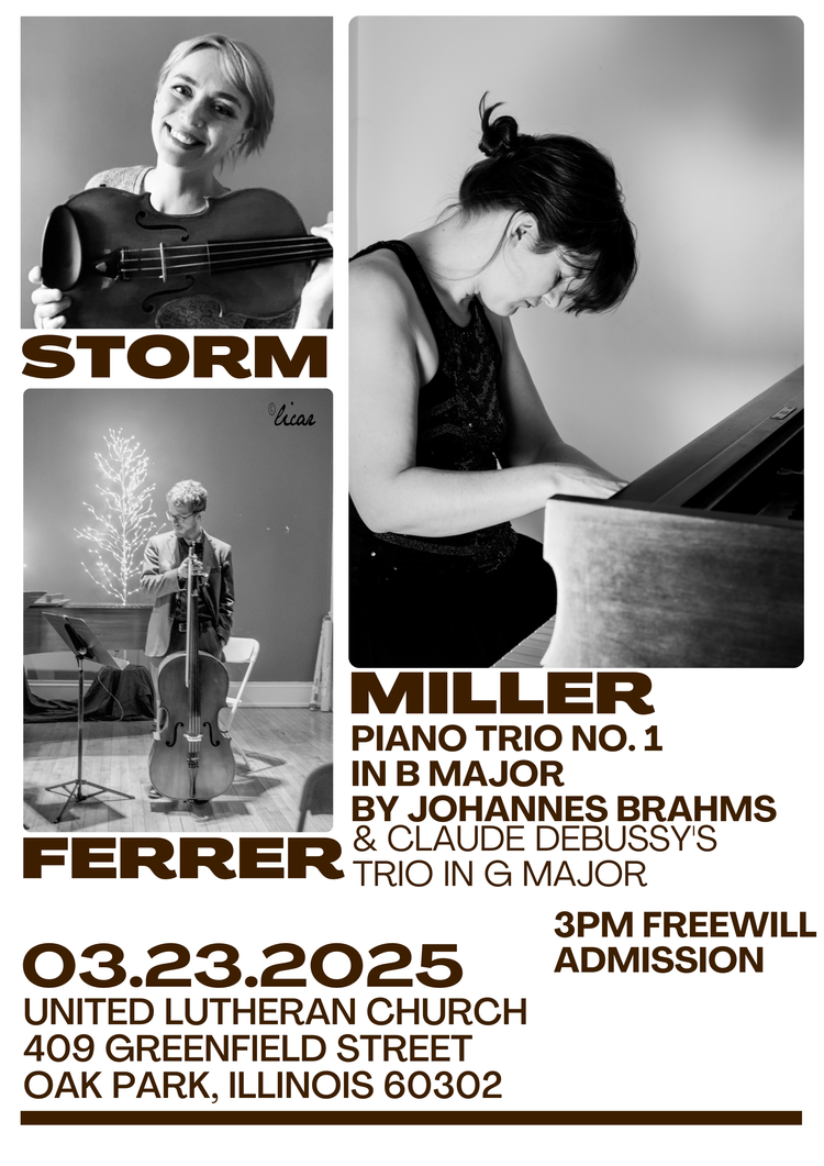 Trio Concert in Oak Park 3.23 3PM